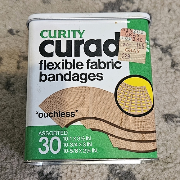 Vintage Early 80’s Curad Band Aid Can. Colgate Palmolive With Product - Picture 2 of 6